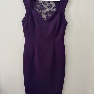 Dress Barn Elegant Purple Lace-Back Cocktail Dress